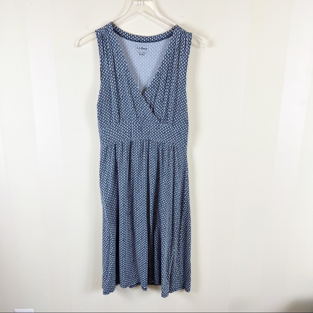 📍SOLD📍L.L. Bean | Women’s Summer Knit Sleeveless Print Dress Medium Petite - Picture 7 of 7